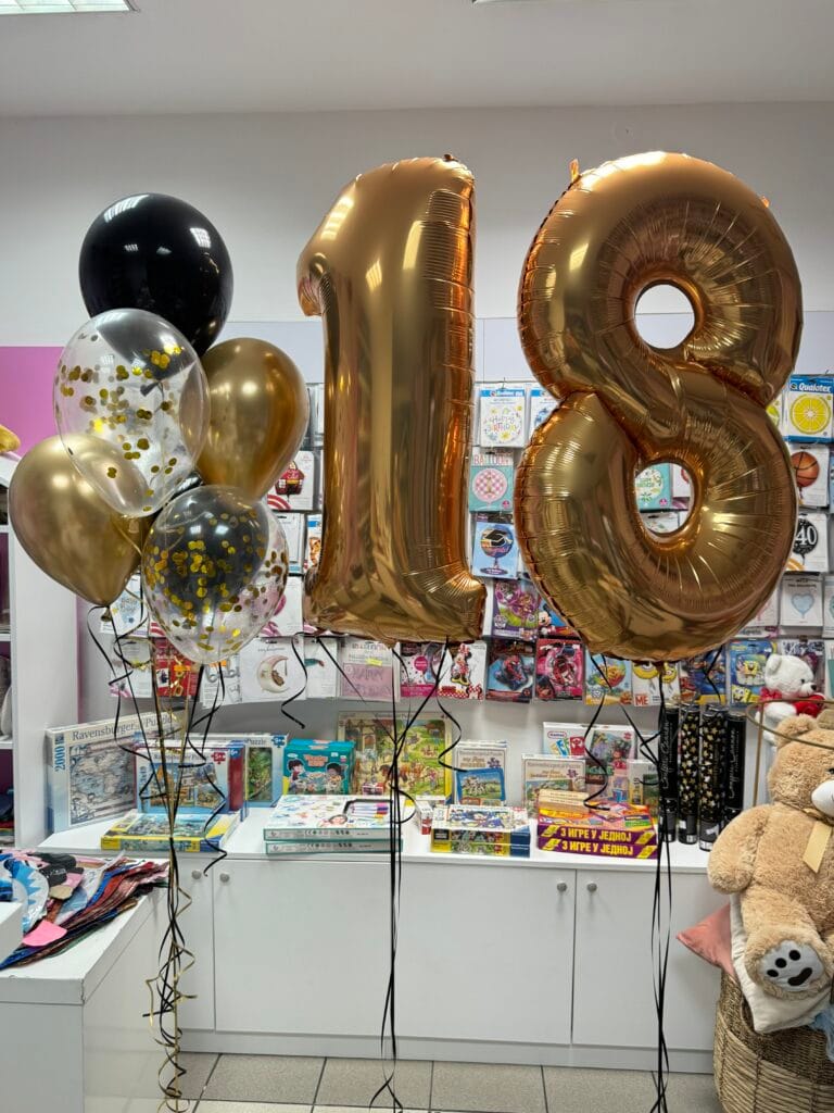 Balon za 18. rođendan zlatne boje